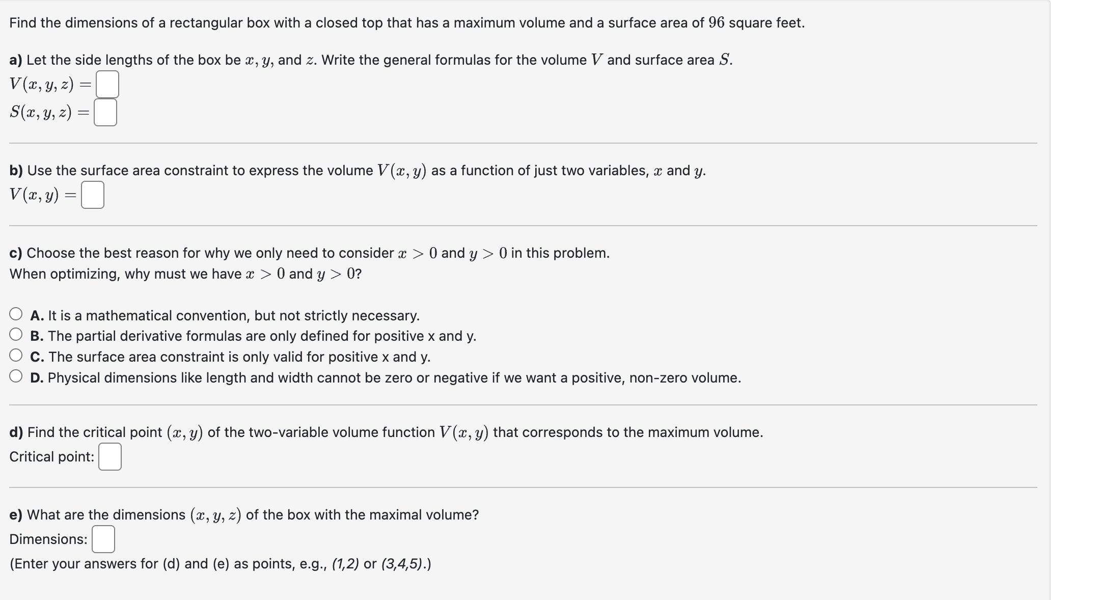 Find the dimensions o f a rectangular box with a