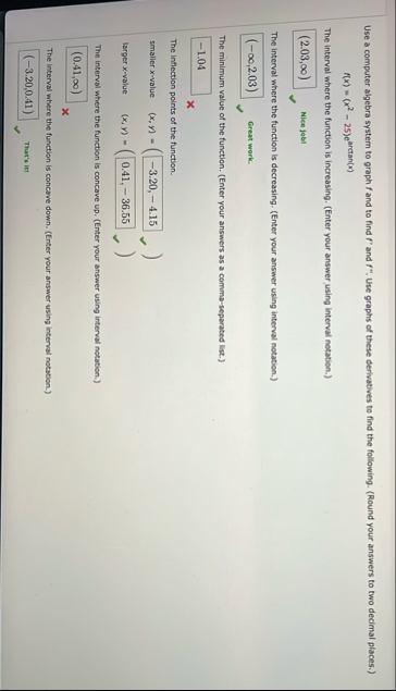 Use a computer algebra system to graph f and to