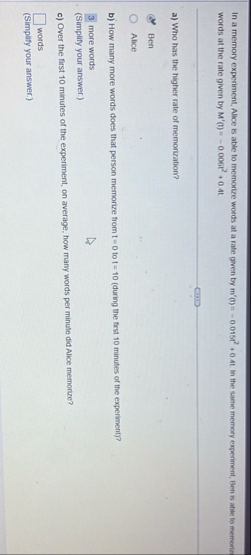 In a memory experiment, Alice is able to memorize