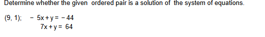 Determine whether the given ordered pair i s a