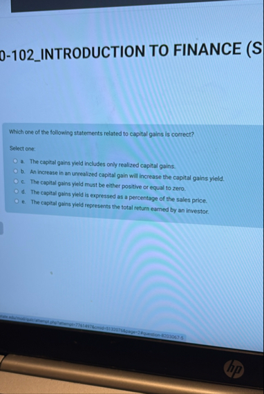 0 - 1 0 2 _ INTRODUCTION TO FINANCE ( S Which one