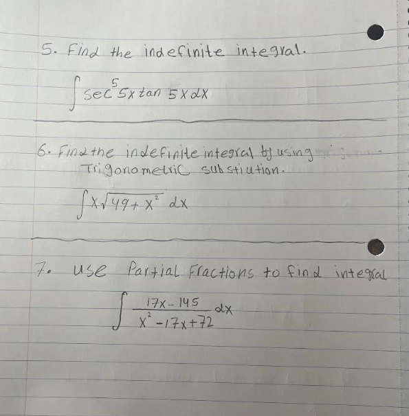 Find the indefinite integral. s e c 5 5 x t a n 5