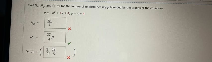 Find M x ' M y ' and ( x , y ) for the lamina o f