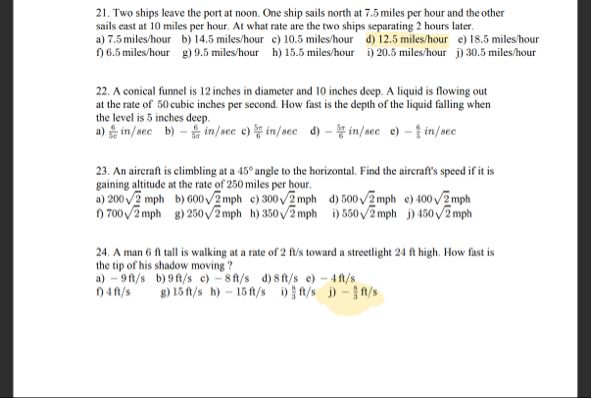 Two ships leave the port at noon. One ship sails