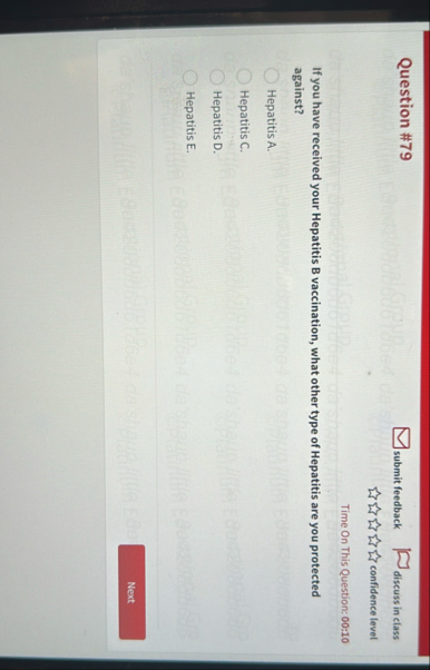 Question \ 7 9 submit feedback discuss in class