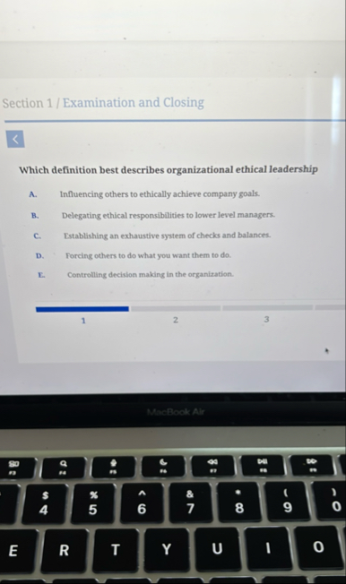 Section 1 / Examination and Closing Which