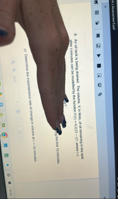 nit 1 Assessment 5 pdr 8 . An oil tank is being