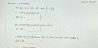 Consider the following. SCalcET 8 1 4 . 6 . 0 0 7