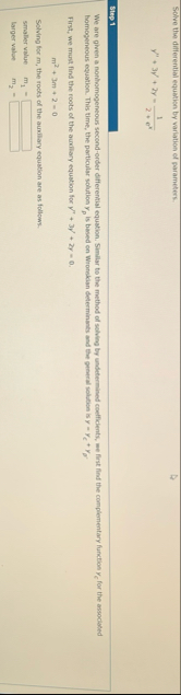 Solve the differential equation by variation of