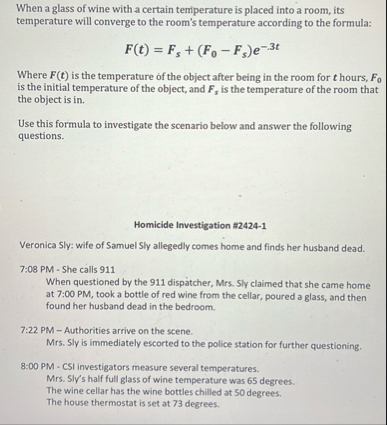 When a glass of wine with a certain temperature