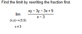 Find the l i m i t b y rewriting the fraction