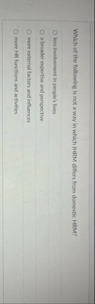 Which of the following is not a way in which IHRM