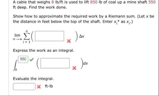 A cable that weighs 8 l b f t is used to lift 8 5