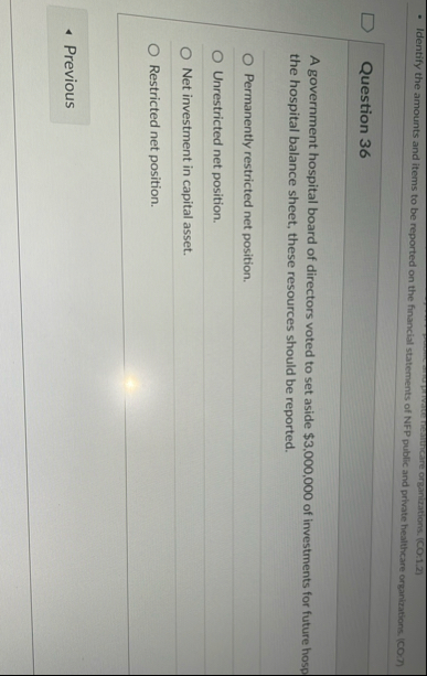 Identify the amounts and items to be reported on