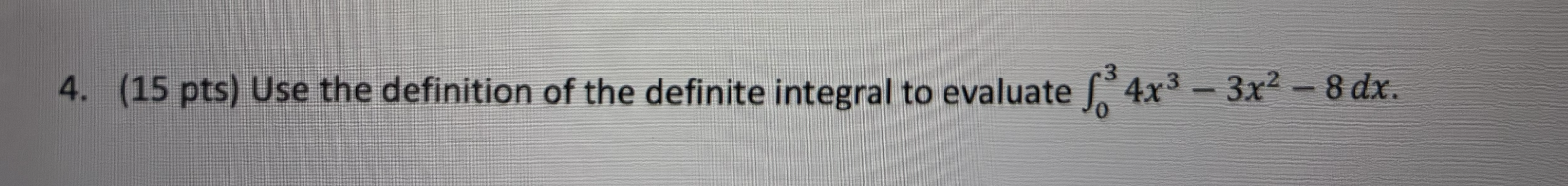 ( 1 5 p t s ) Use the definition o f the definite