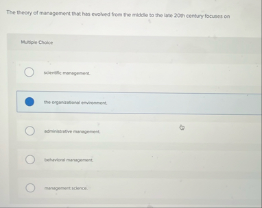 The theory of management that has evolved from