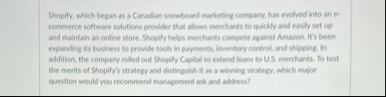 Shopify, which began as a Canadian snowboard