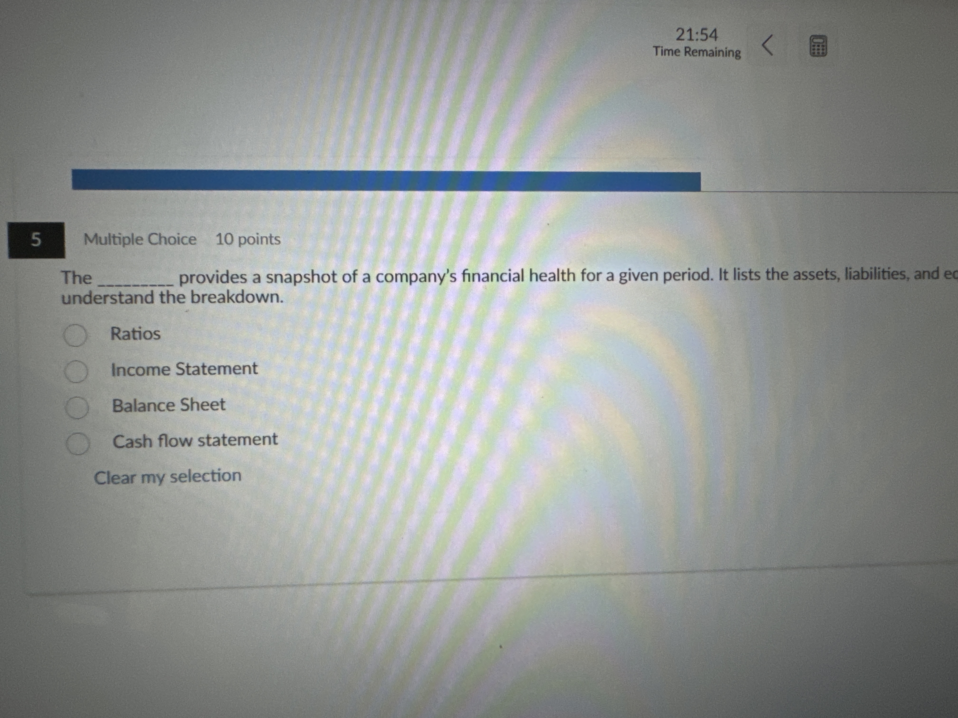 5 Multiple Choice 1 0 points The provides a