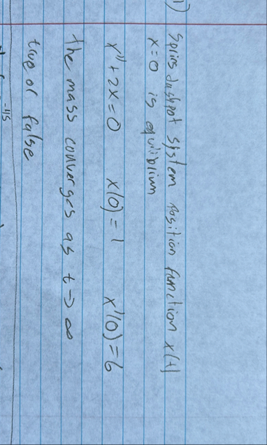 Sprins dusppot sistem position function x ( t ) x