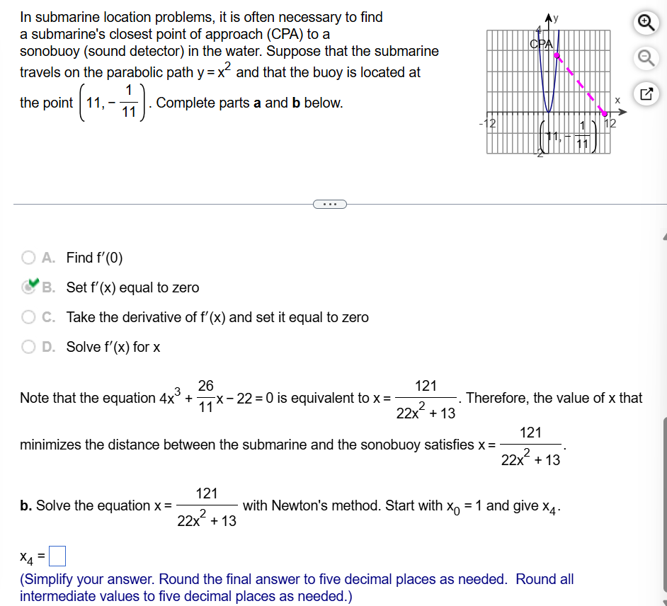 b . Solve the equation x = ( 1 2 1 ) / ( 2 2 x ^