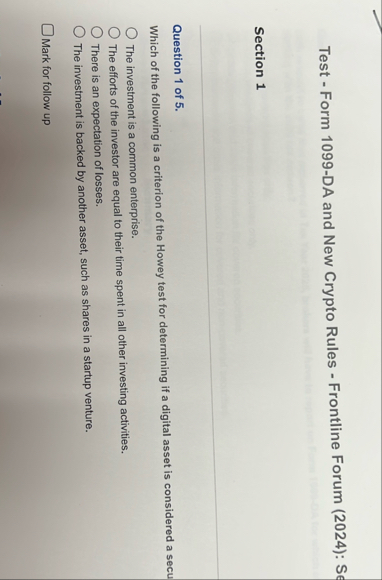 Test - Form 1 0 9 9 - DA and New Crypto Rules -