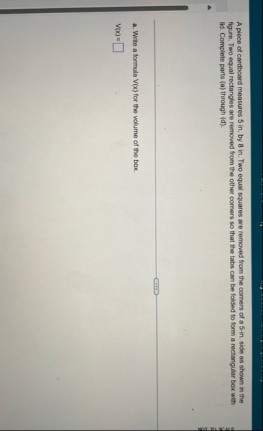 A piece of cardboard measures 5 in . by 8 in .