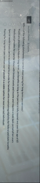 1 9 Multiple Choke 2 . 5 points Which of the