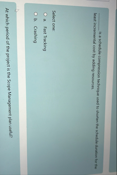 q , is a schedule compression technique used to