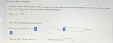 Current Attempt in Progress Graph the function.