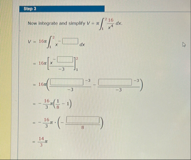 Step 3 Now integrate and simplify v = 1 2 1 6 x 4