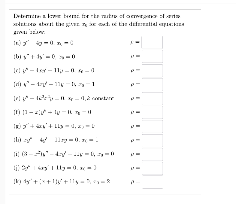 Determine a lower bound for the radius o f