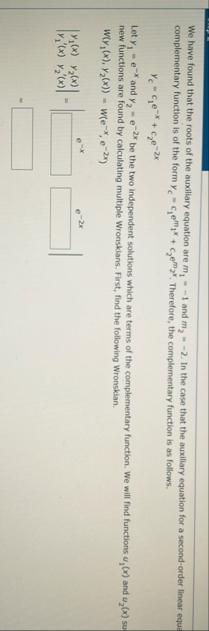 We have found that the roots of the auxiliary