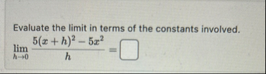 Evaluate the limit in terms of the constants