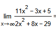 lim x 1 1 x 2 - 3 x + 5 2 x 2 + 8 x - 2 9 =