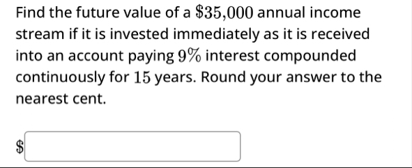 Find the future value of a $ 3 5 , 0 0 0 annual
