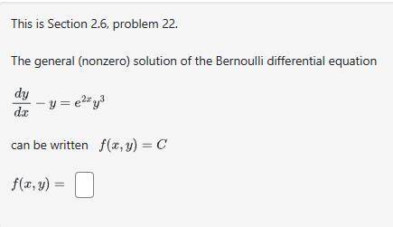 This i s Section 2 . 6 , problem 2 2 . The