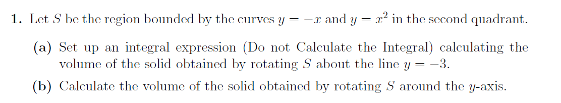 1 . Let \ ( S \ ) be the region bounded by the