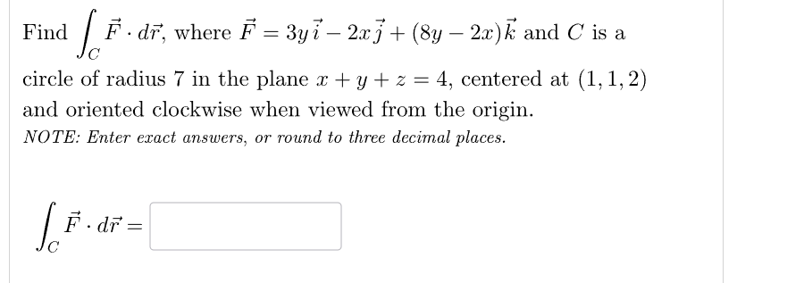 Find C vec ( F ) * d v e c ( r ) , where vec ( F