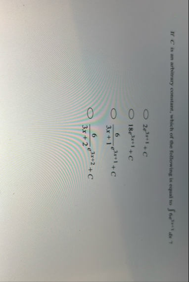 If C is an arbitrary constant, which of the