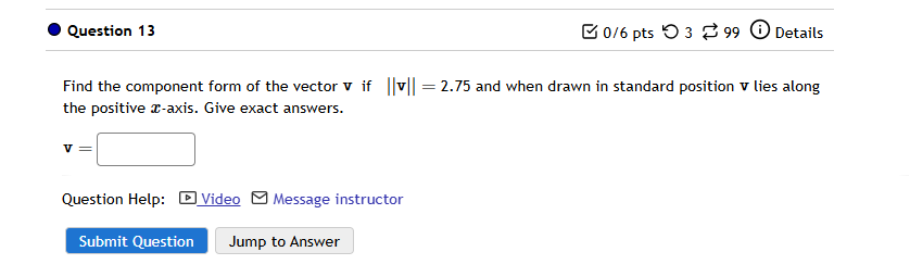 Find the component form o f the vector v i f | |