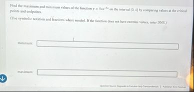 Find the maximum and minimum values of the