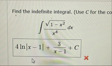 Find the indefinite integral. ( Use C for the co