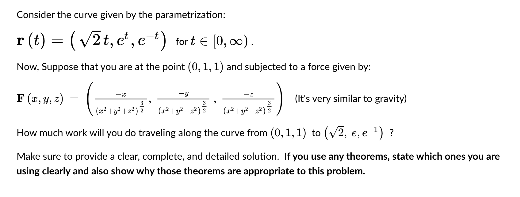 Consider the curve given b y the parametrization: