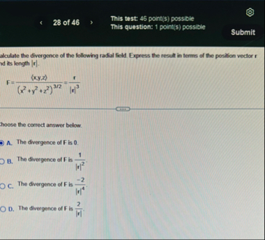 2 8 of 4 6 This test: 4 6 point ( s ) possible