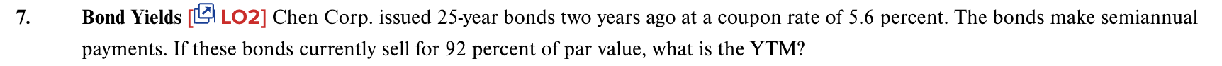 7 . Bond Yields [ \ ( \ triangle \ ) LO 2 ] Chen