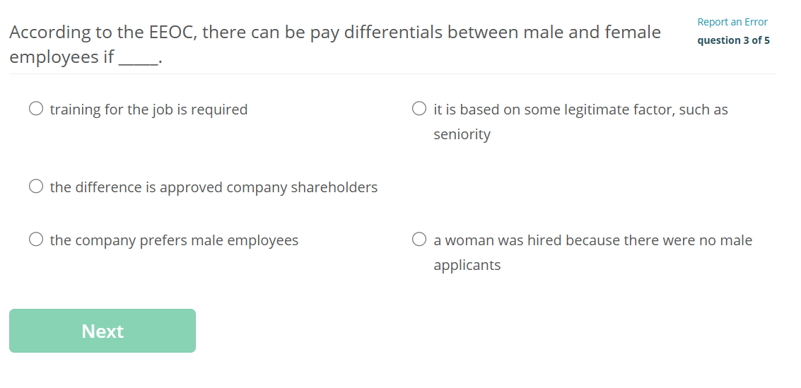 According to the EEOC, there can be pay