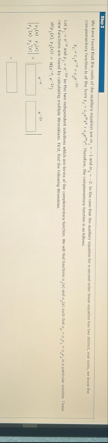 Step 2 complementary function is of the form e =