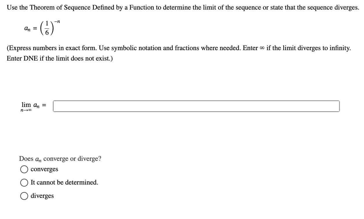 Use the Theorem o f Sequence Defined b y a