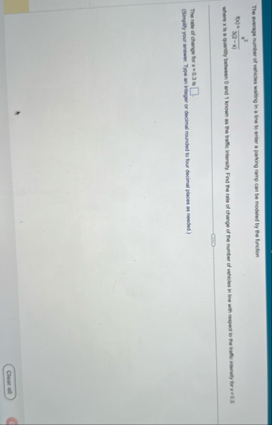 The average number of vehicles waiting in a line