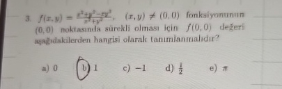 f ( x , y ) = x 2 + y 2 - x y 3 x 2 + y 2 , ( x ,
